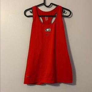 Nike Team Fit Dry Red University of Georgia Dawgs Logo Tank Top size L (12-14)